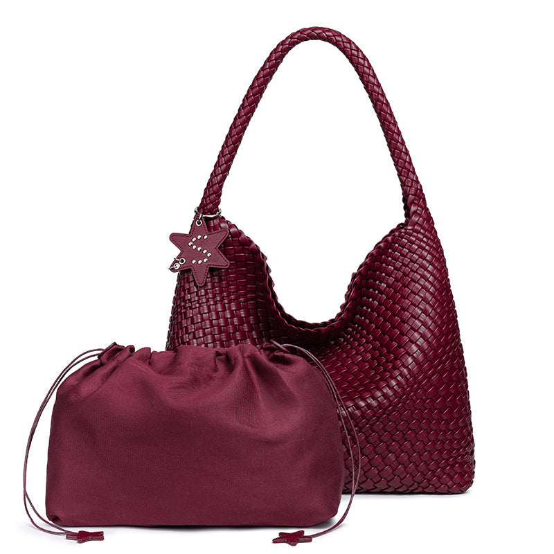 Geflochtene vegane Leder Hobo-Handtasche Brehn