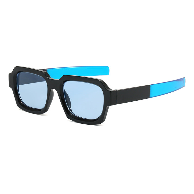 Damen modische stilvolle quadratische Sonnenbrille mit kontrastierendem Rahmen Brehn