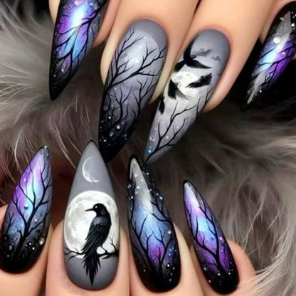 Gothic Verzauberte Stiletto Nagel Kunst Verlängerungen Brehn