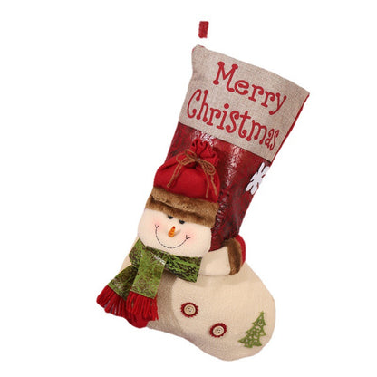 Niedlicher Weihnachtsstrumpf mit Schneemann-Motiv Brehn