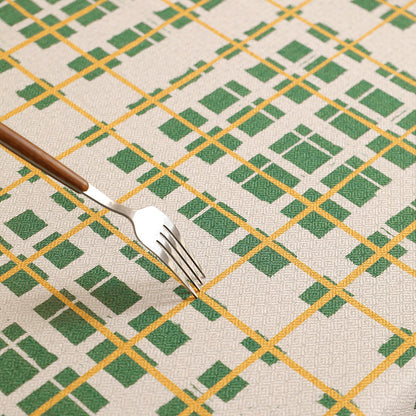 Rechteckige beschichtete Tischdecke mit kariertem Plaid‑Muster und wasserabweisender Oberfläche Brehn