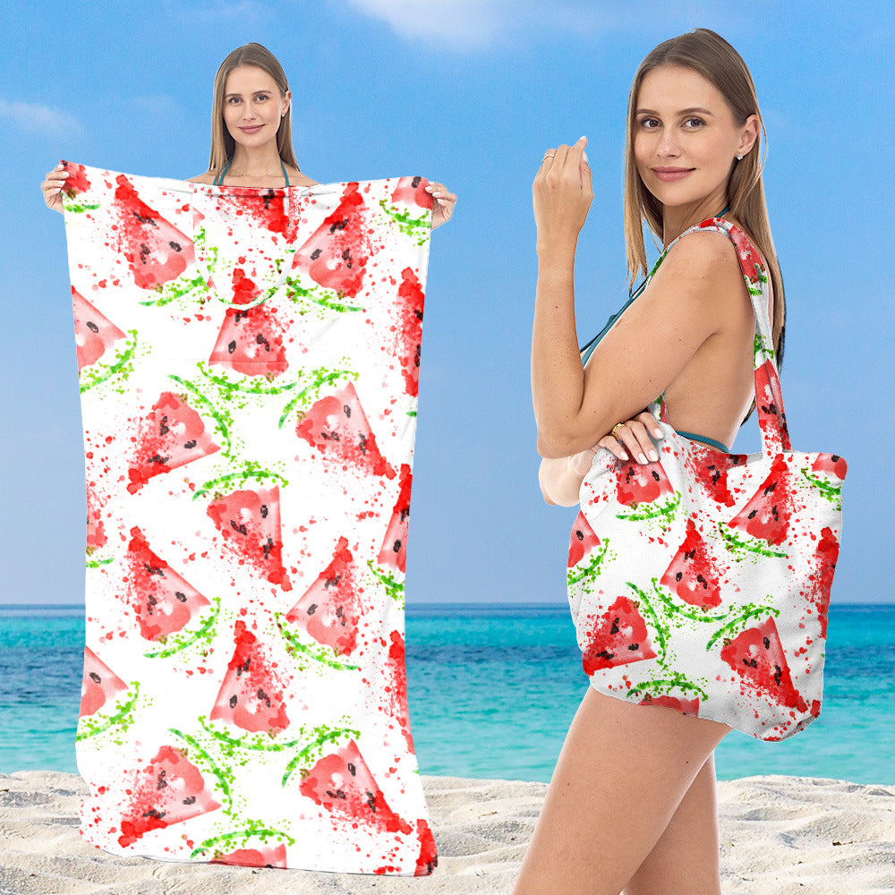 Multifunktionales Strandhandtuch mit integrierter Tragetasche Brehn