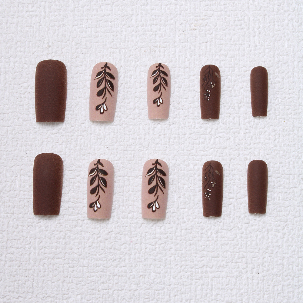 Elegante florale matte Press-On Nägel Brehn