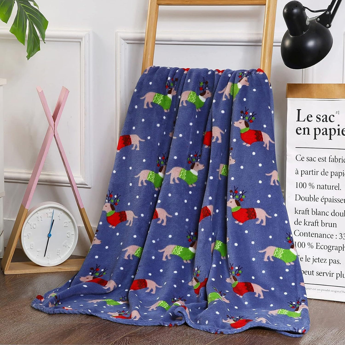 Festliche Santa-Themen Plüsch-Fleece-Decke