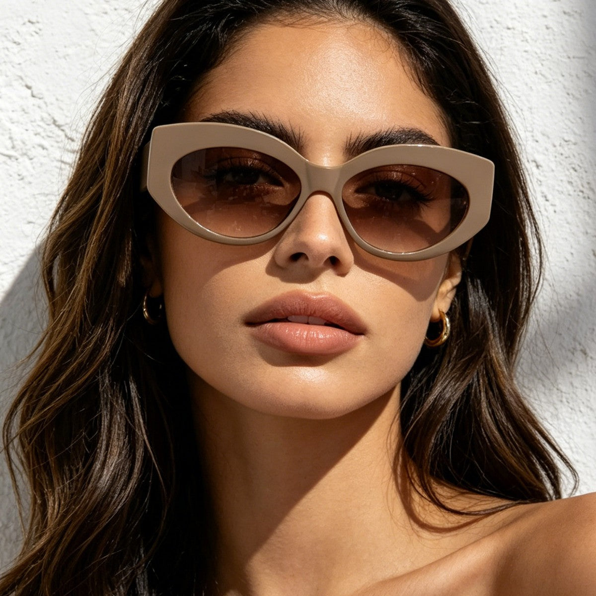 Damen Cat-Eye Sonnenbrille mit verspieltem Transparenzdesign Brehn