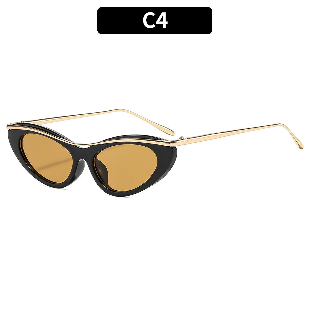 Katze-Auge Sonnenbrille mit luxuriösen goldenen Akzenten