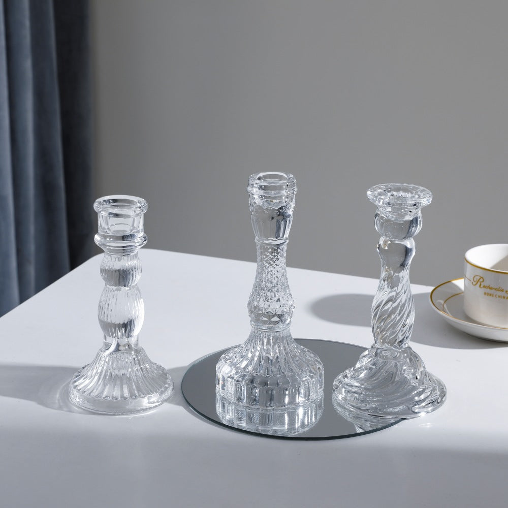Hochgepresster Glas-Dekor-Kerzenständer Brehn