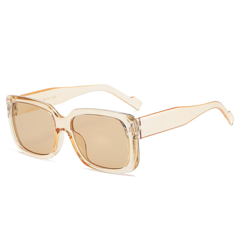 Damen modische quadratische Sonnenbrille mit transparentem Rahmen und innovativem Design Brehn