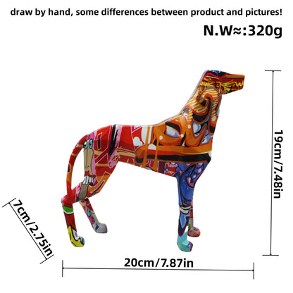 Bunte Dekofigur eines Hundes im modernen Design Brehn