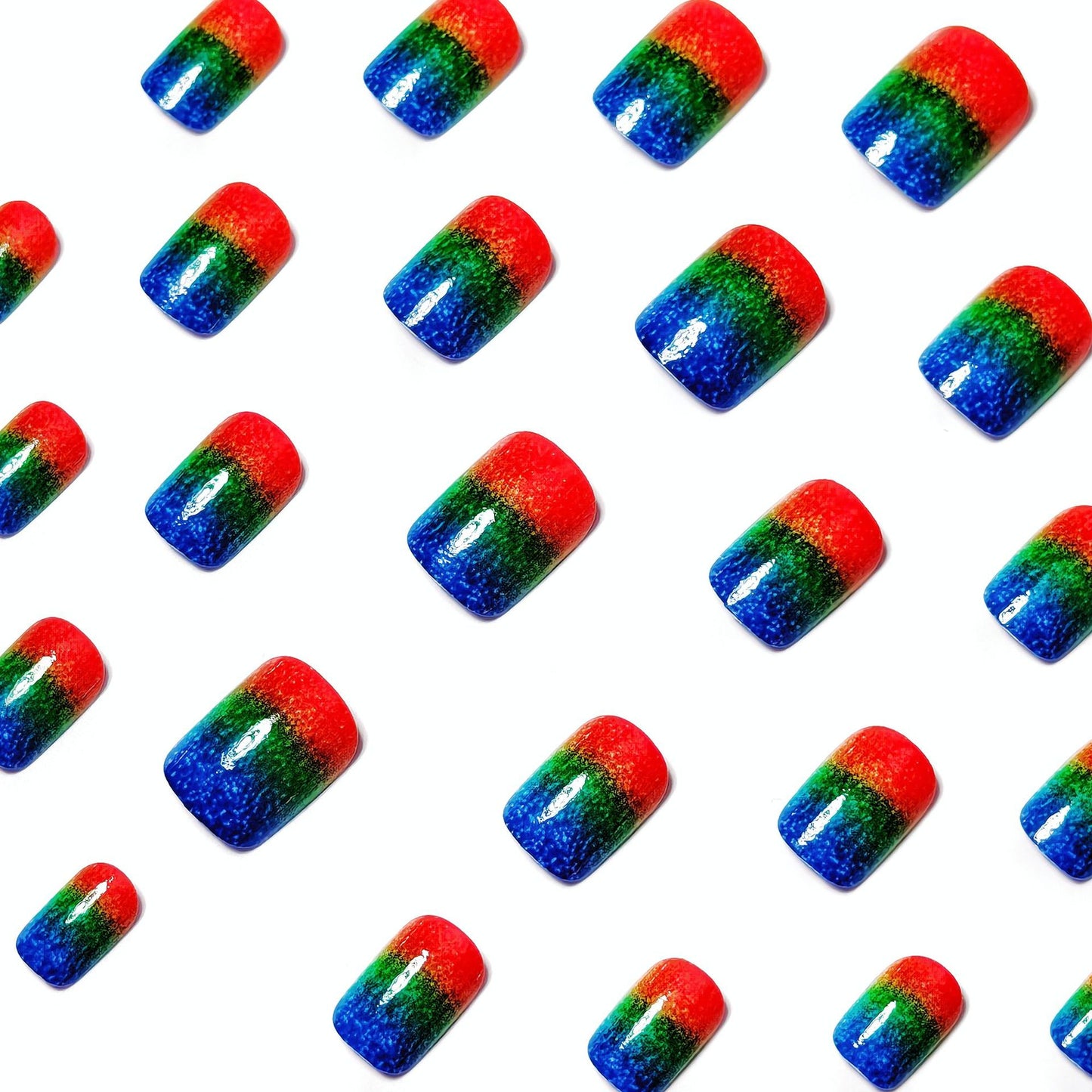 Kreative Kunstnägel Im Bunten Farbverlauf mit Glitzereffekten Brehn