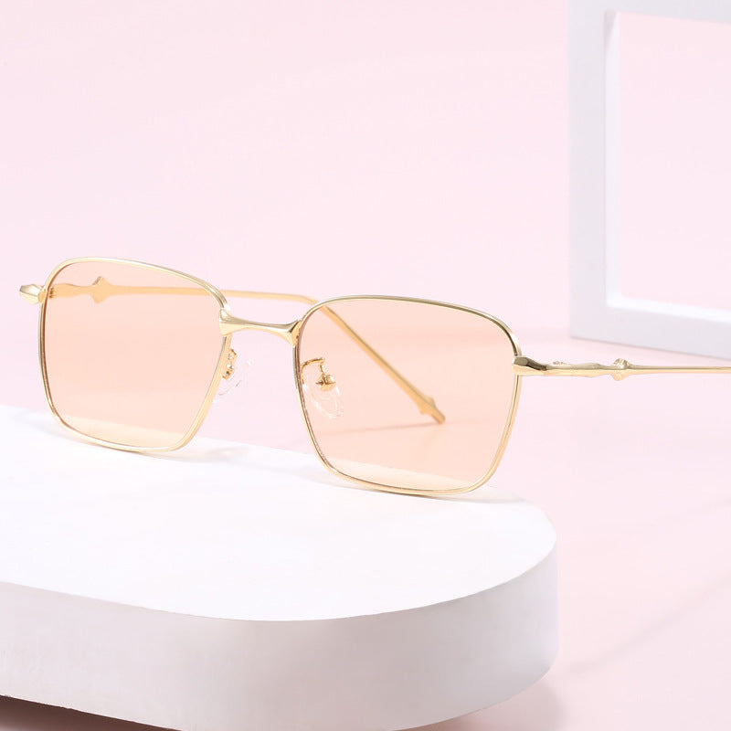 Damen elegante quadratische Sonnenbrille mit hochwertigem Metallrahmen Brehn