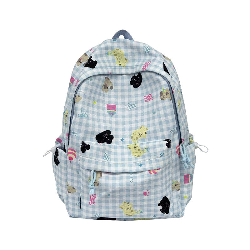 Rucksack mit Kreativem Karomuster und Verspielten Applikationen Brehn