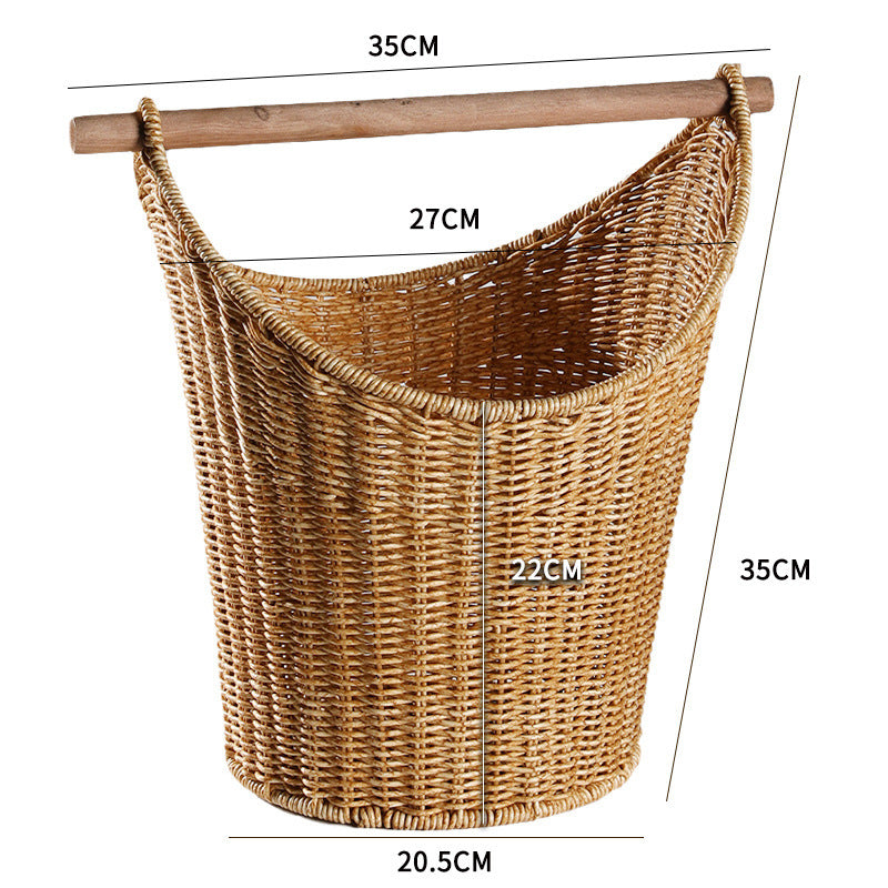 Damen Natürlicher Korb mit Holzgriff Brehn