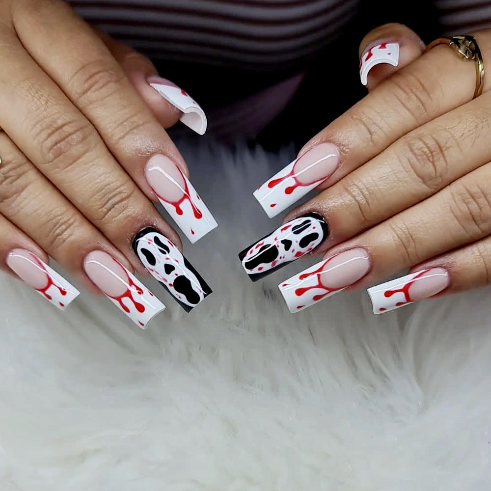 Gothic Blood-Spatter Acryl-Nagelkunst Extensions Brehn