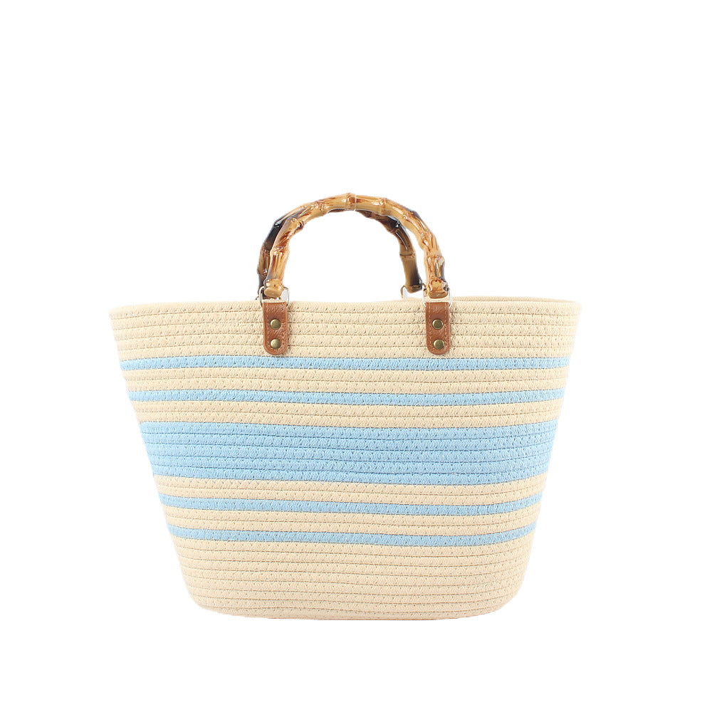 Stilvolle Strandtasche mit Bambusgriffen Brehn