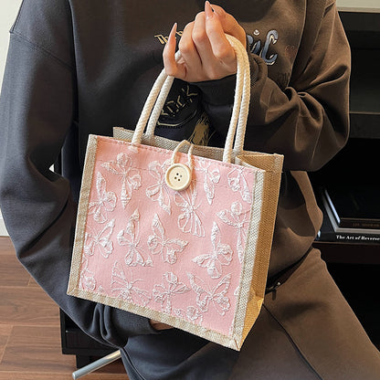 Schmetterling bestickte Stofftasche