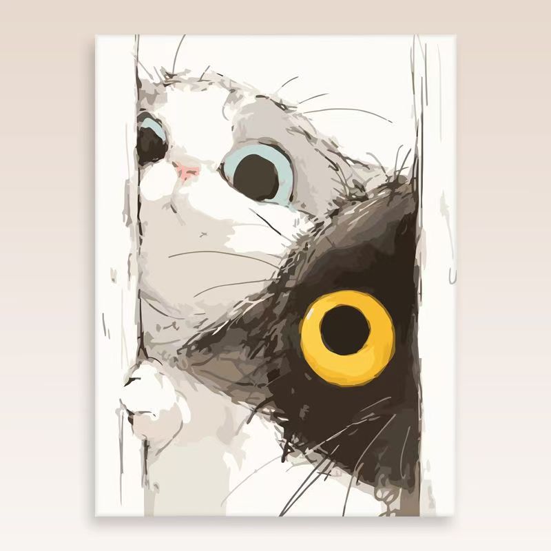 Verspielt Katzenporträt Wandkunst Brehn