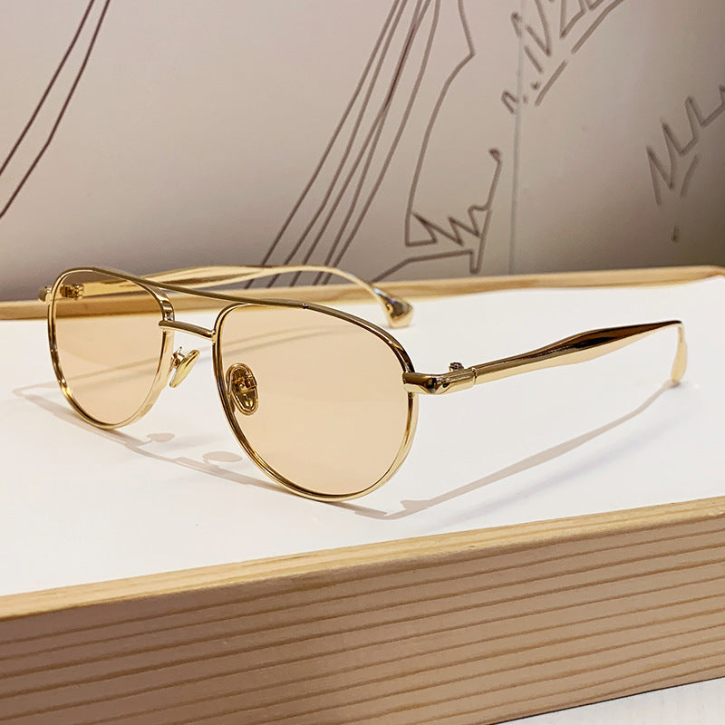 Damen modische Piloten-Sonnenbrille mit elegantem Goldrahmen Brehn