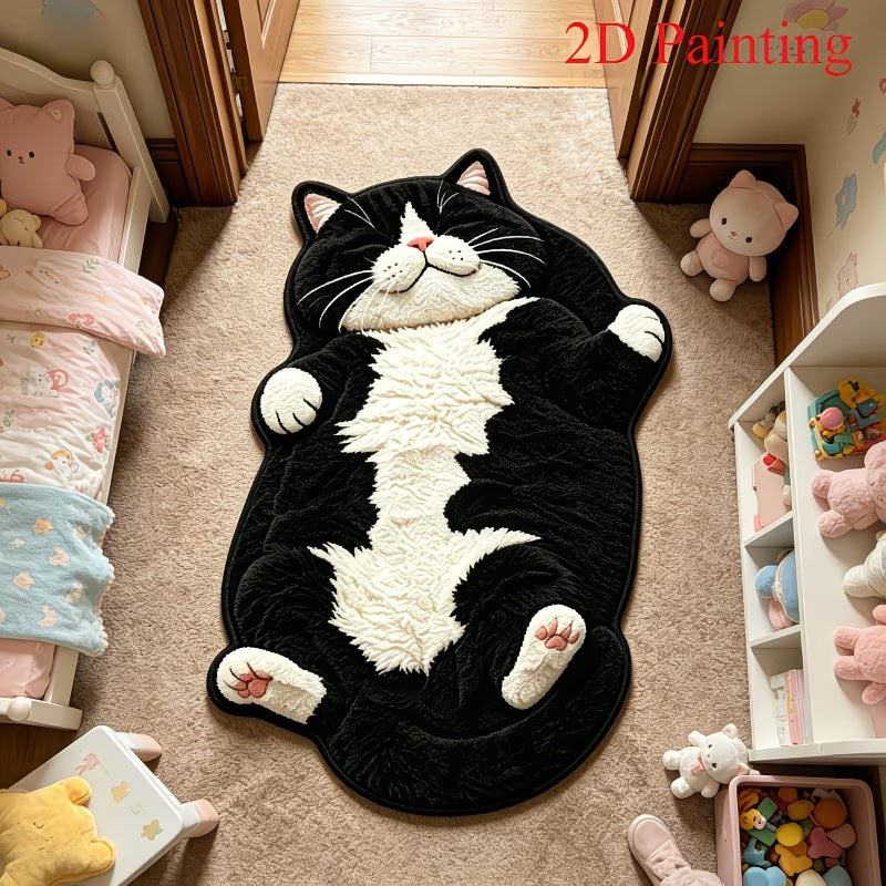Katzenförmiger Plüschteppich