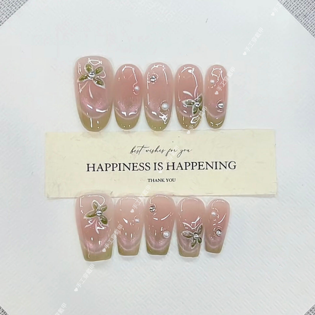 Elegante florale Press-On Nagelkunst Brehn