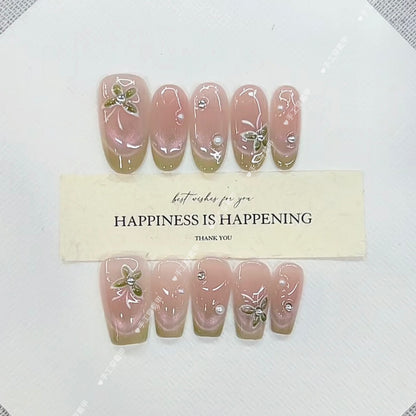 Elegante florale Press-On Nagelkunst Brehn