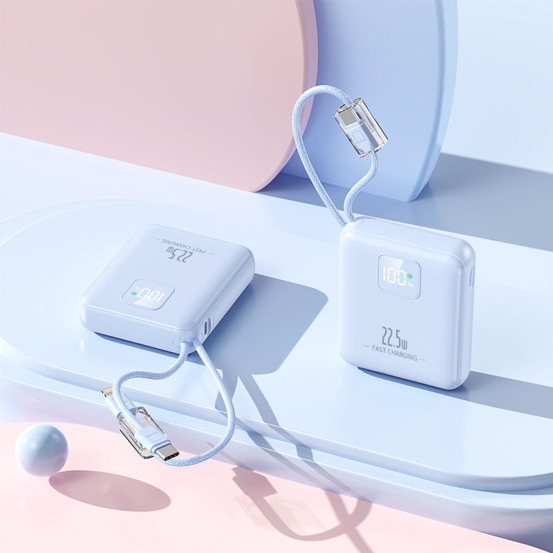 Slim Powerbank mit Integriertem Schnellladeanschluss und Digitaler Ladestandsanzeige Brehn