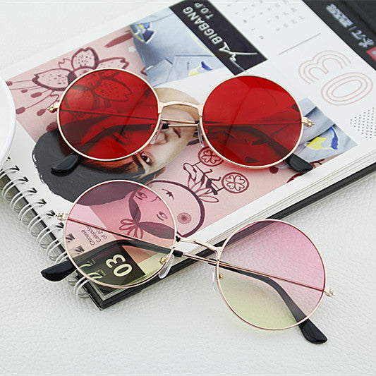 Damen runde Sonnenbrille mit stylischem Metallic-Rahmen Brehn