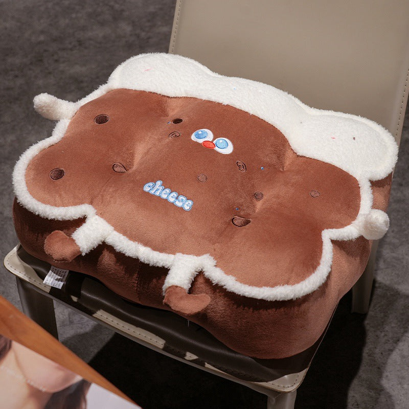 3D Plüsch-Sitzkissen mit Butterbrot-Design Brehn