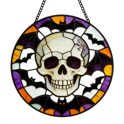 Dekorative Totenkopf Buntglas Wandkunst Brehn
