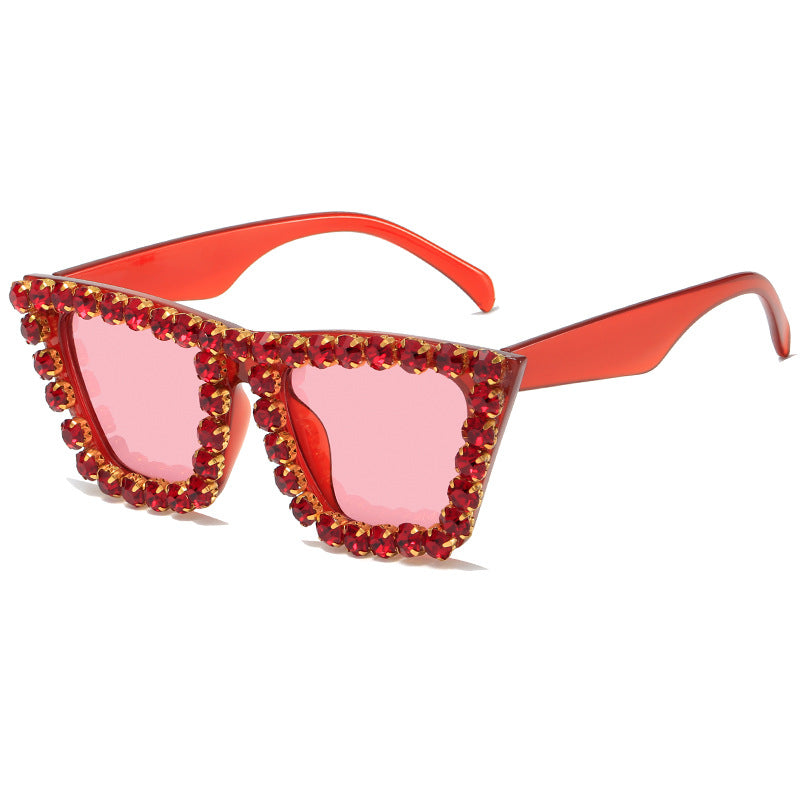 Damen extravagante Sonnenbrille mit glitzerndem Rahmen Brehn