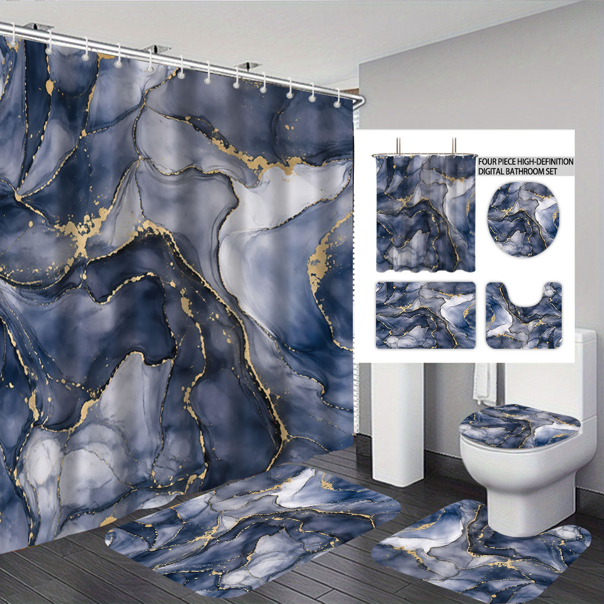 Digital Floral Theme Badezimmer Dekor Set Brehn