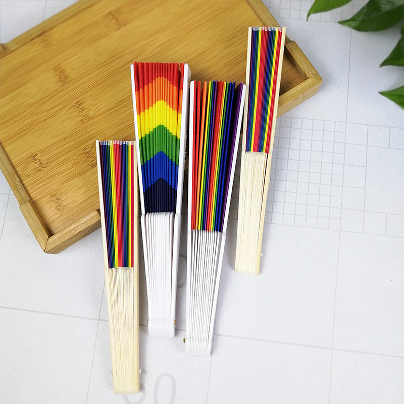 Damen bunter Handfächer mit kunstvollem Design Brehn
