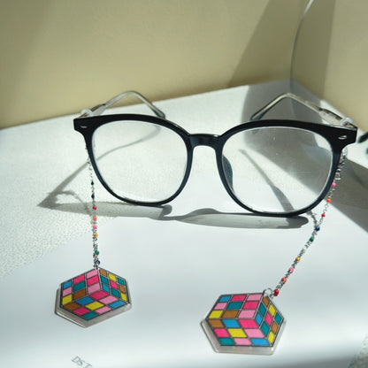 Bunte Rubik's Cube Ohrhänger Brehn