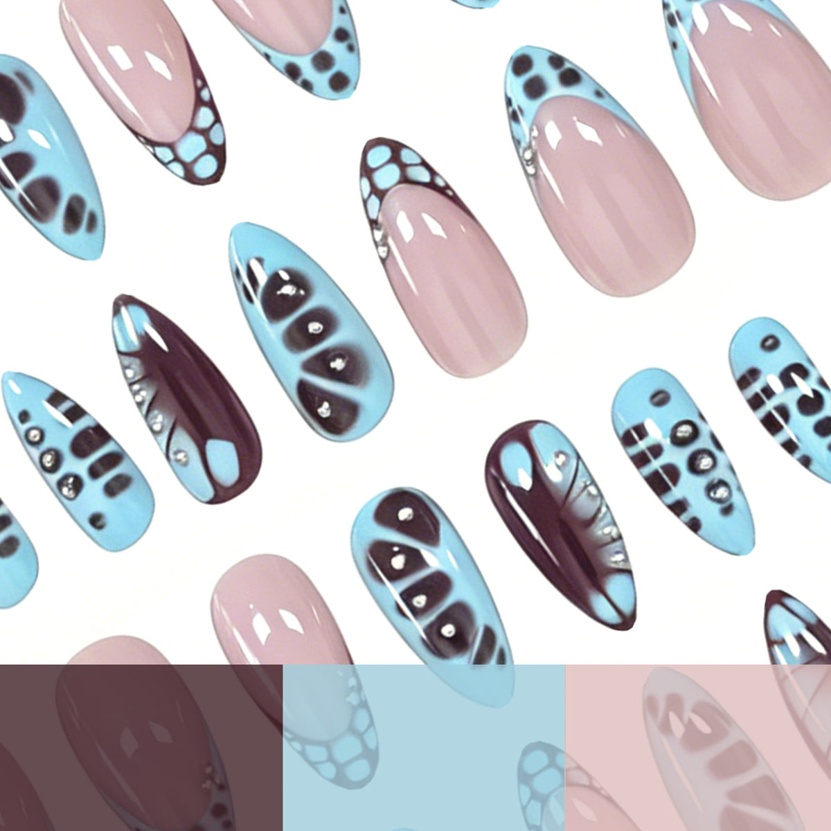 Künstlerische von Schmetterlingen inspirierte Nagelverlängerungen Brehn