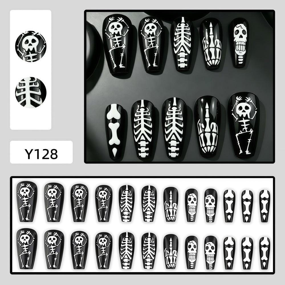 Kunstnagel-Set mit Skelett-Motiven Brehn