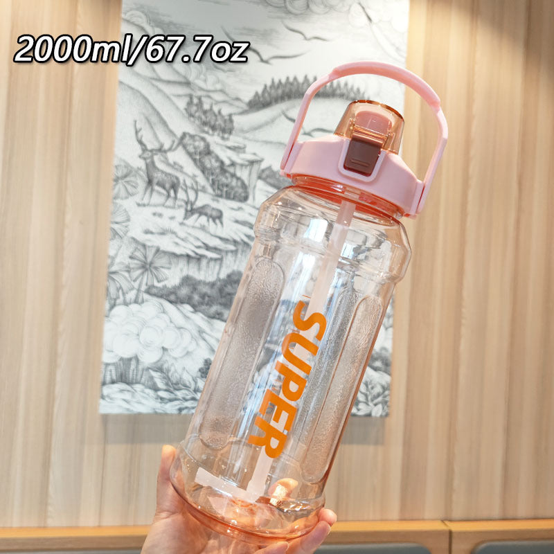 Damen praktische Trinkflasche mit großem Fassungsvermögen und auslaufsicherem Deckel Brehn