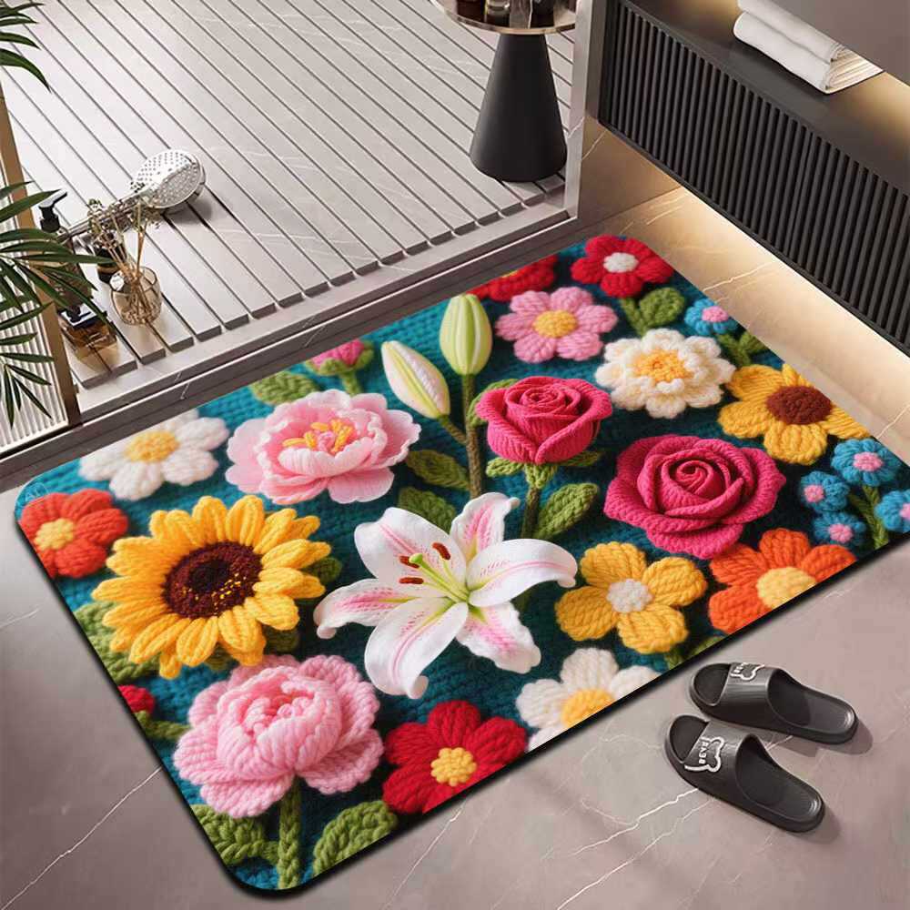 Badezimmer Floral Bestickte Matte