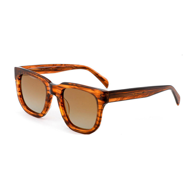 Damen modische Sonnenbrille mit robustem Kunststoffrahmen und braunen Gläsern Brehn