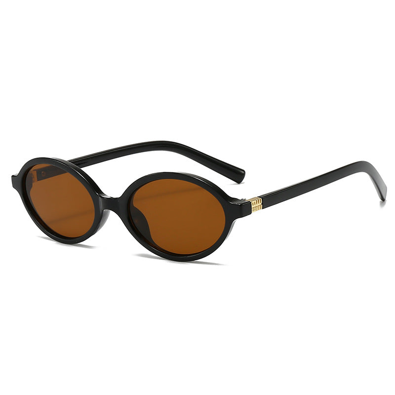 Damen modische ovale Brille mit goldenen Akzenten Brehn