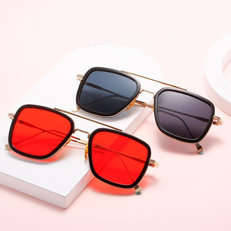 Damen modische quadratische Sonnenbrille mit luxuriösem Metallrahmen Brehn