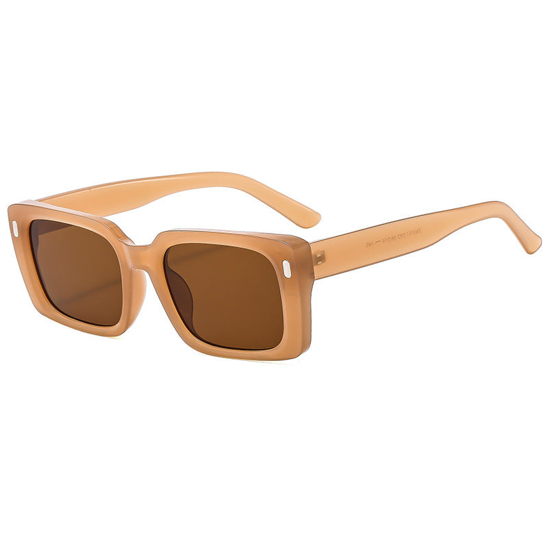 Damen Modische quadratische Sonnenbrille mit mattem Gestell und UV-Schutz Brehn