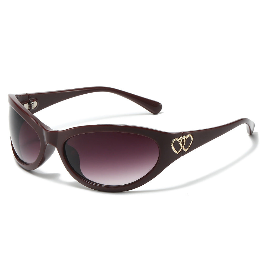 Mode Cat-Eye Sonnenbrille mit Herz Details Brehn