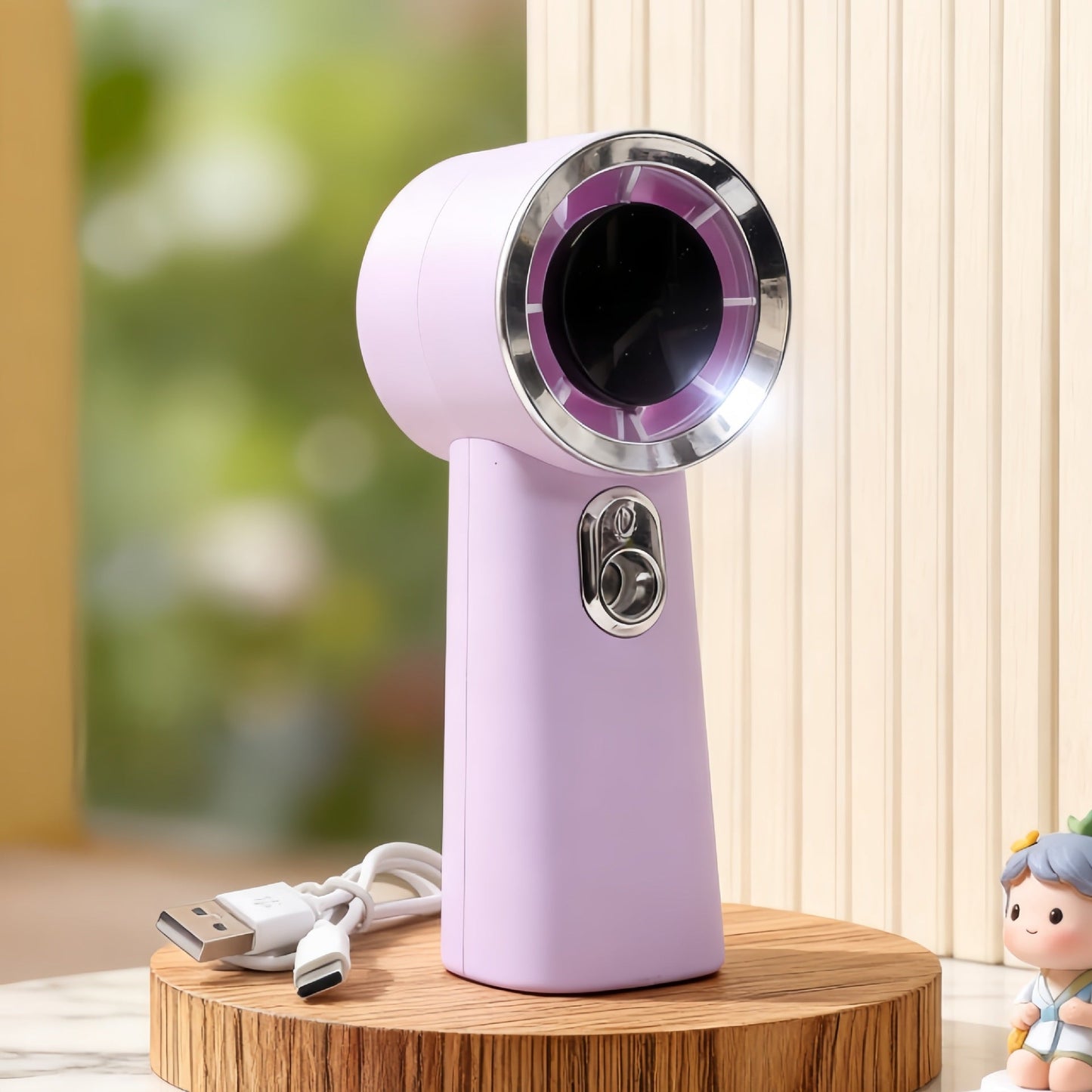 Frauen Tragbarer Mini Ventilator mit USB-Ladefunktion und innovativer Sprühtechnologie Brehn
