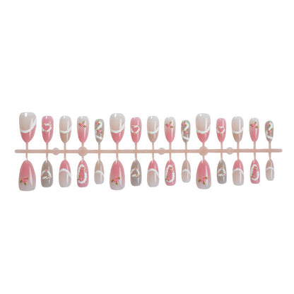 Künstlerisches Floral Design Press-On Nagelset Brehn