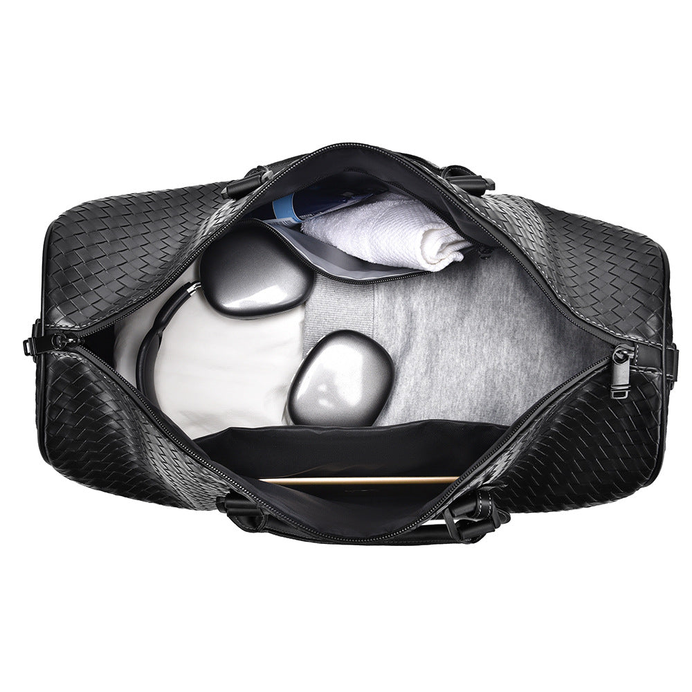 Gewebte Leder Wochenende Reise Duffle Bag Brehn