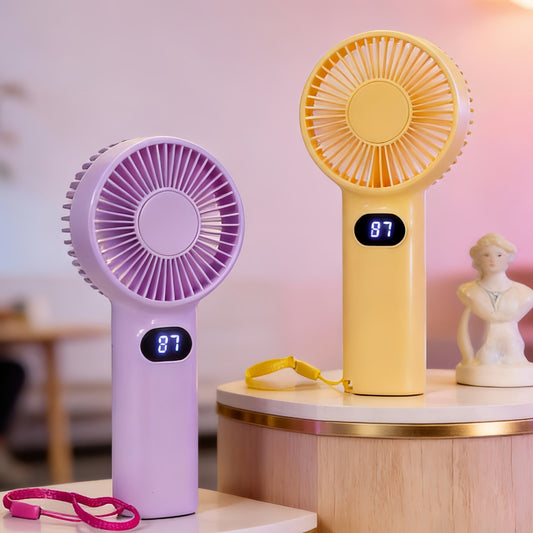 Damen Tragbarer Mini-Handventilator mit LCD-Anzeige Brehn
