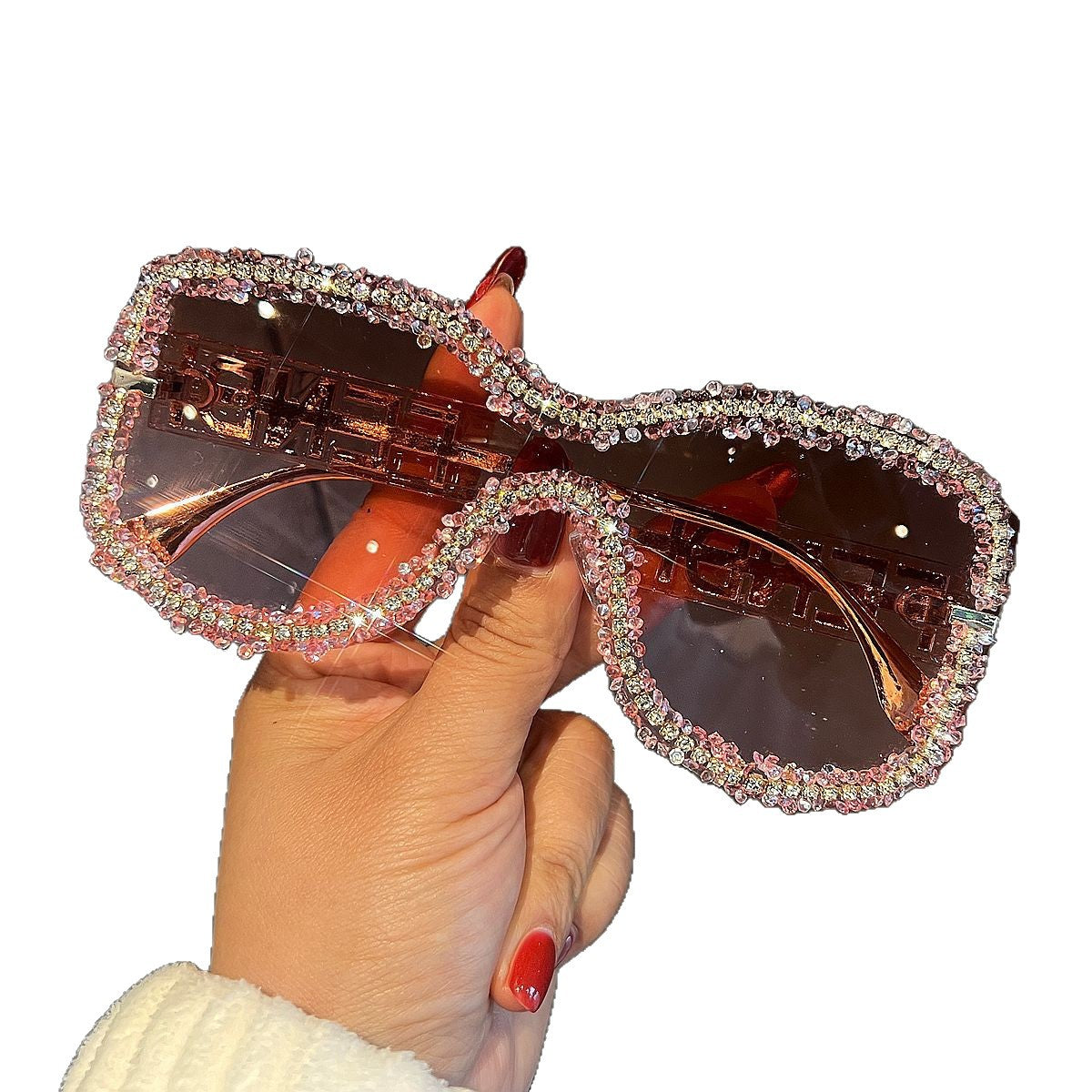 Damen Glamouröse Sonnenbrille mit auffälligem Kristallrahmen Brehn