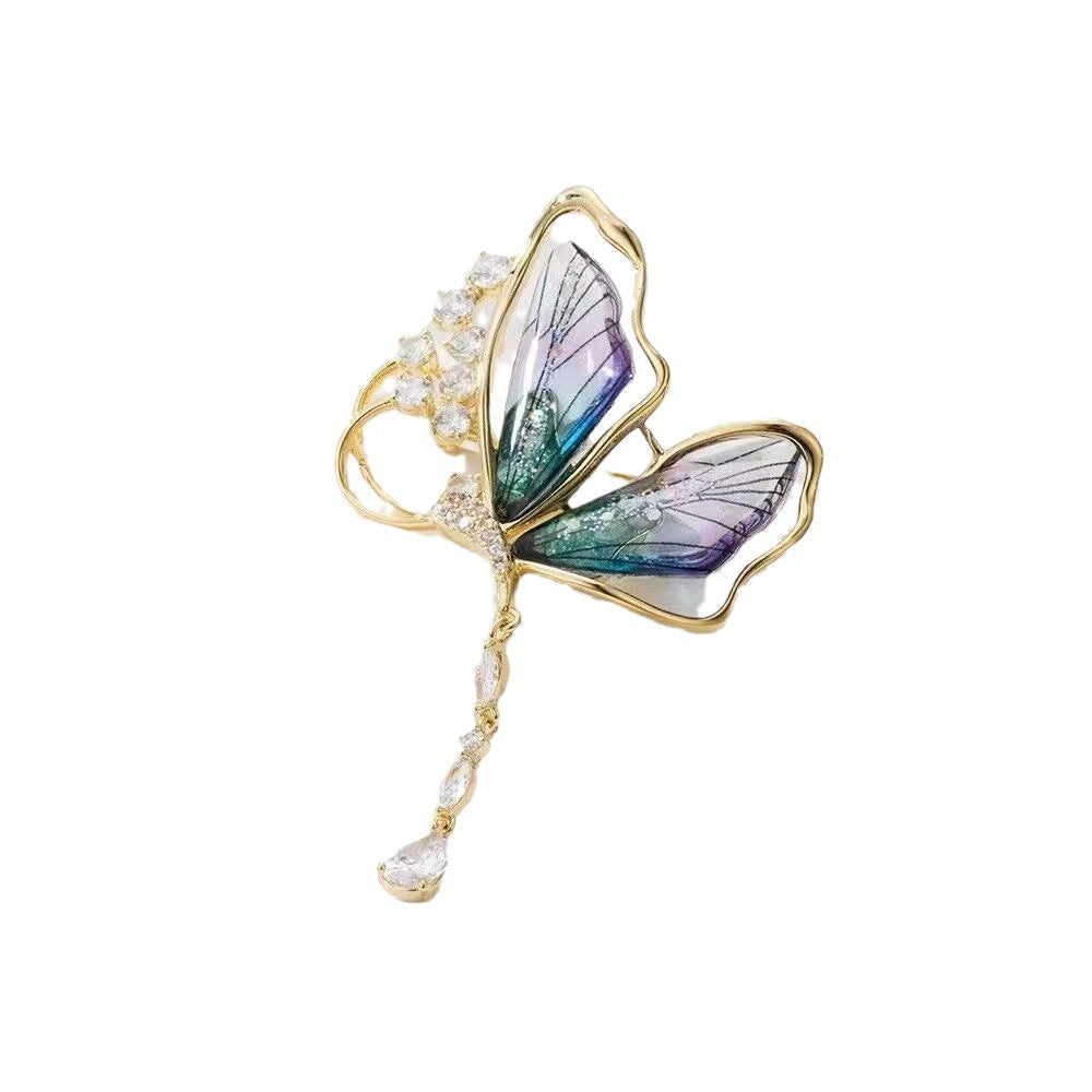 Exquisite Schmetterlingsbrosche mit Glitzersteinen Brehn