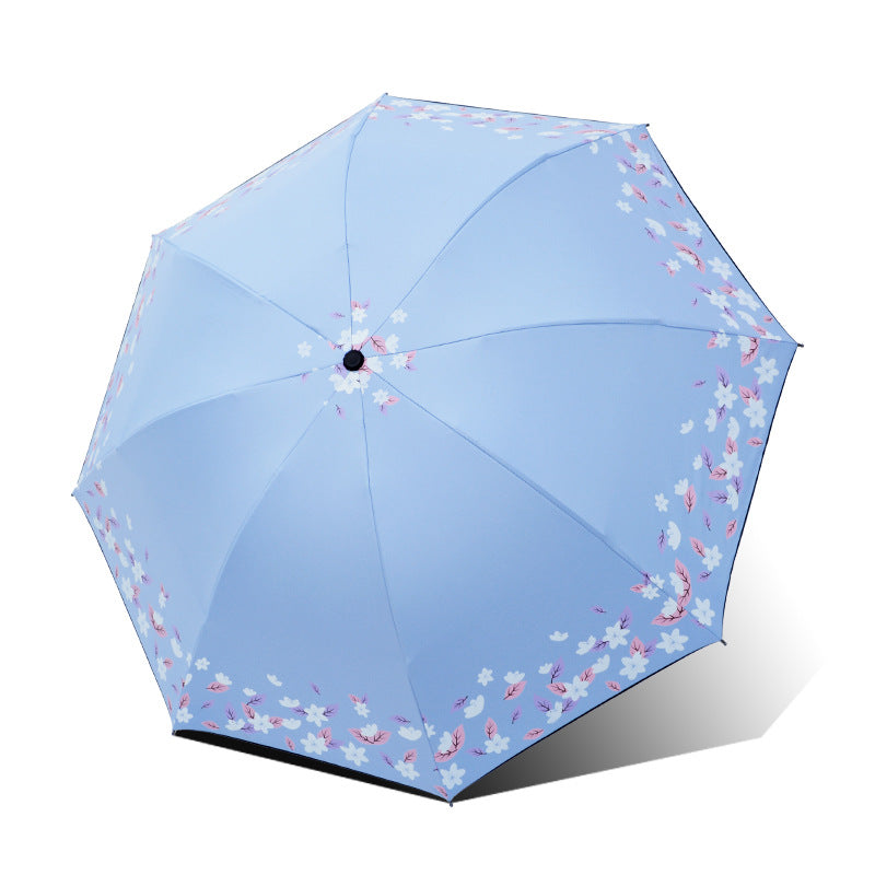 Damen Faltbarer Regenschirm mit floralen Abschlüssen Brehn