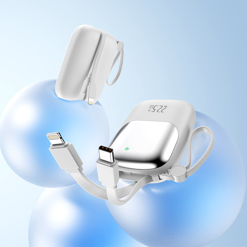 tragbare Schnelllade-Powerbank mit integriertem Kabel Brehn